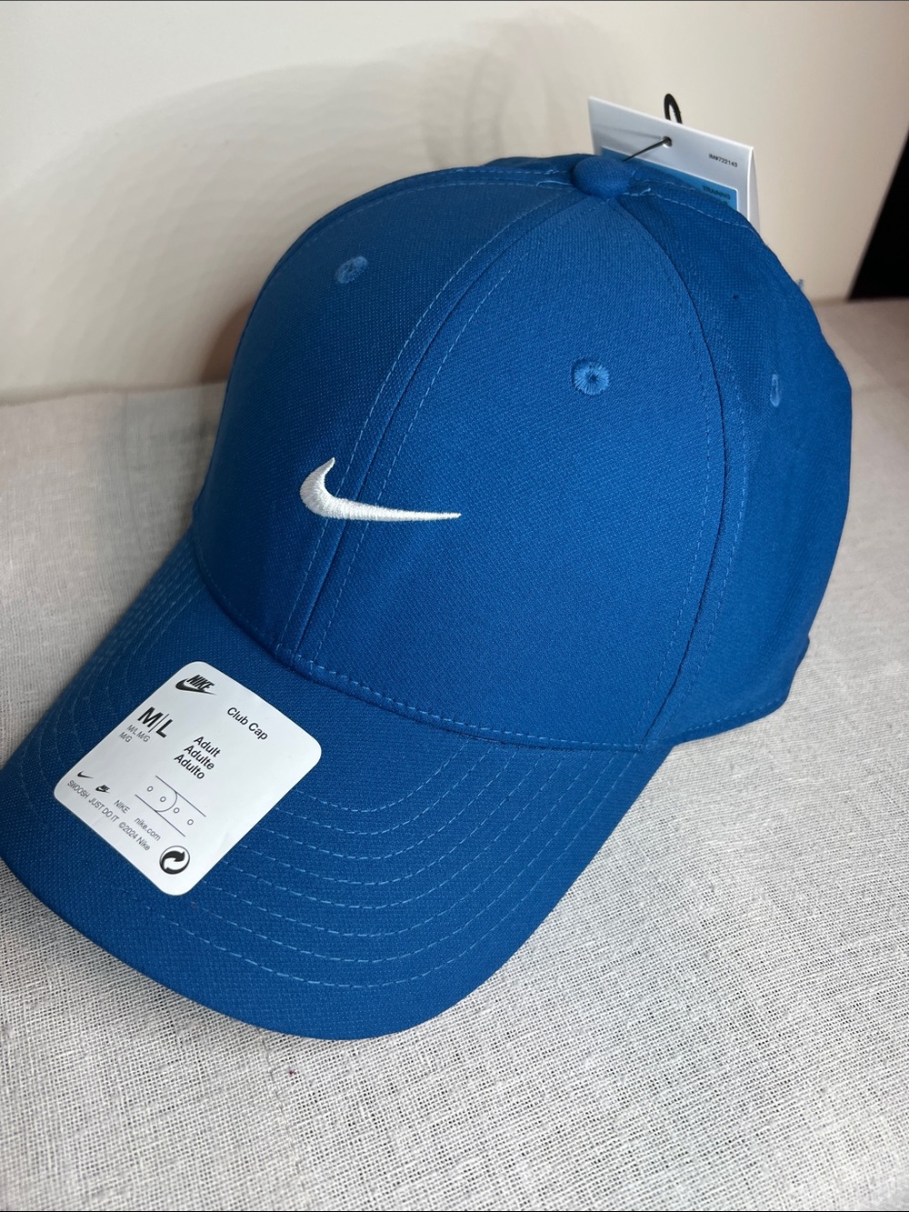 Nike Royal Dri-Fit Club Structured Swoosh Baseball Cap - Size ML Adult